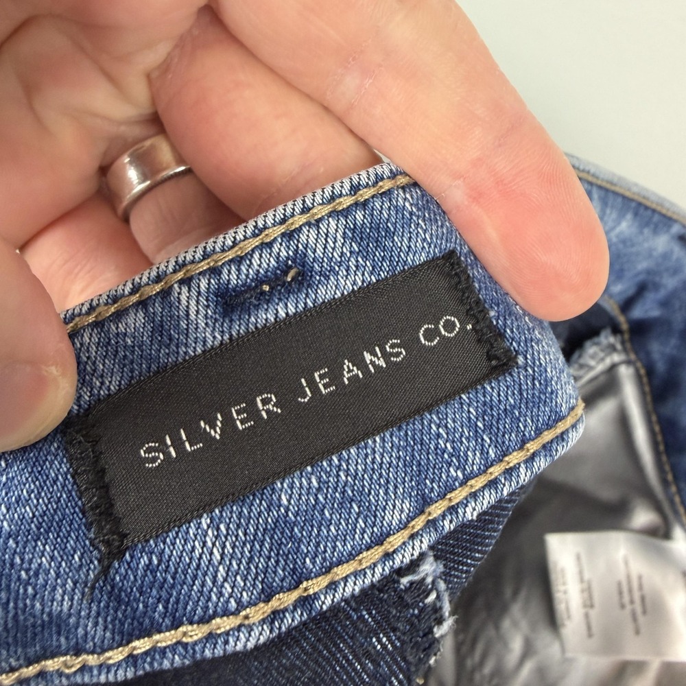Silver Jeans Co Avery Skinny Jeans Womens 28x29 Blue Medium Wash Stretch‎ Denim - Picture 3 of 9